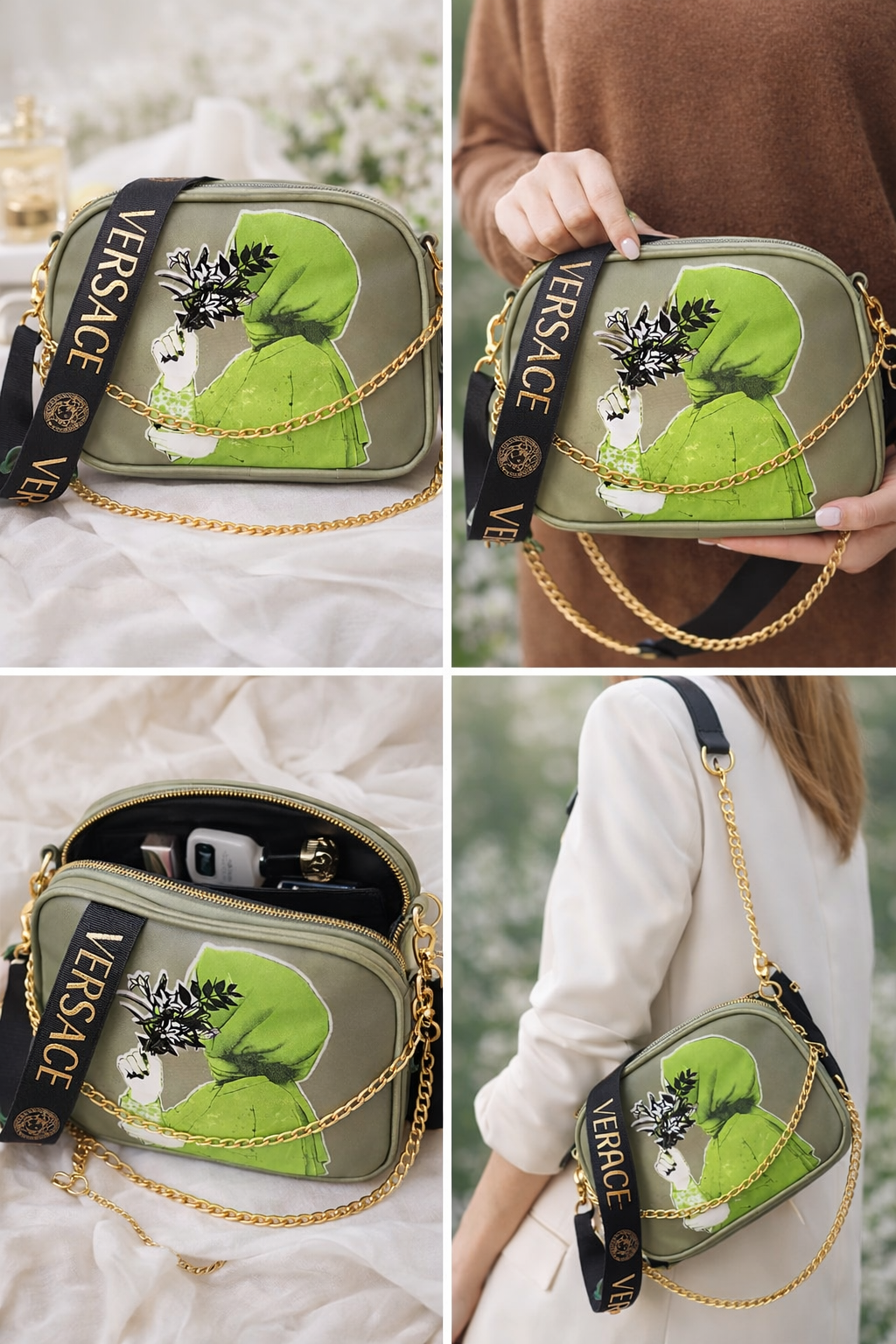 Premium Printed Crossbody Bag for Women – Stylish Chain Strap Handbag